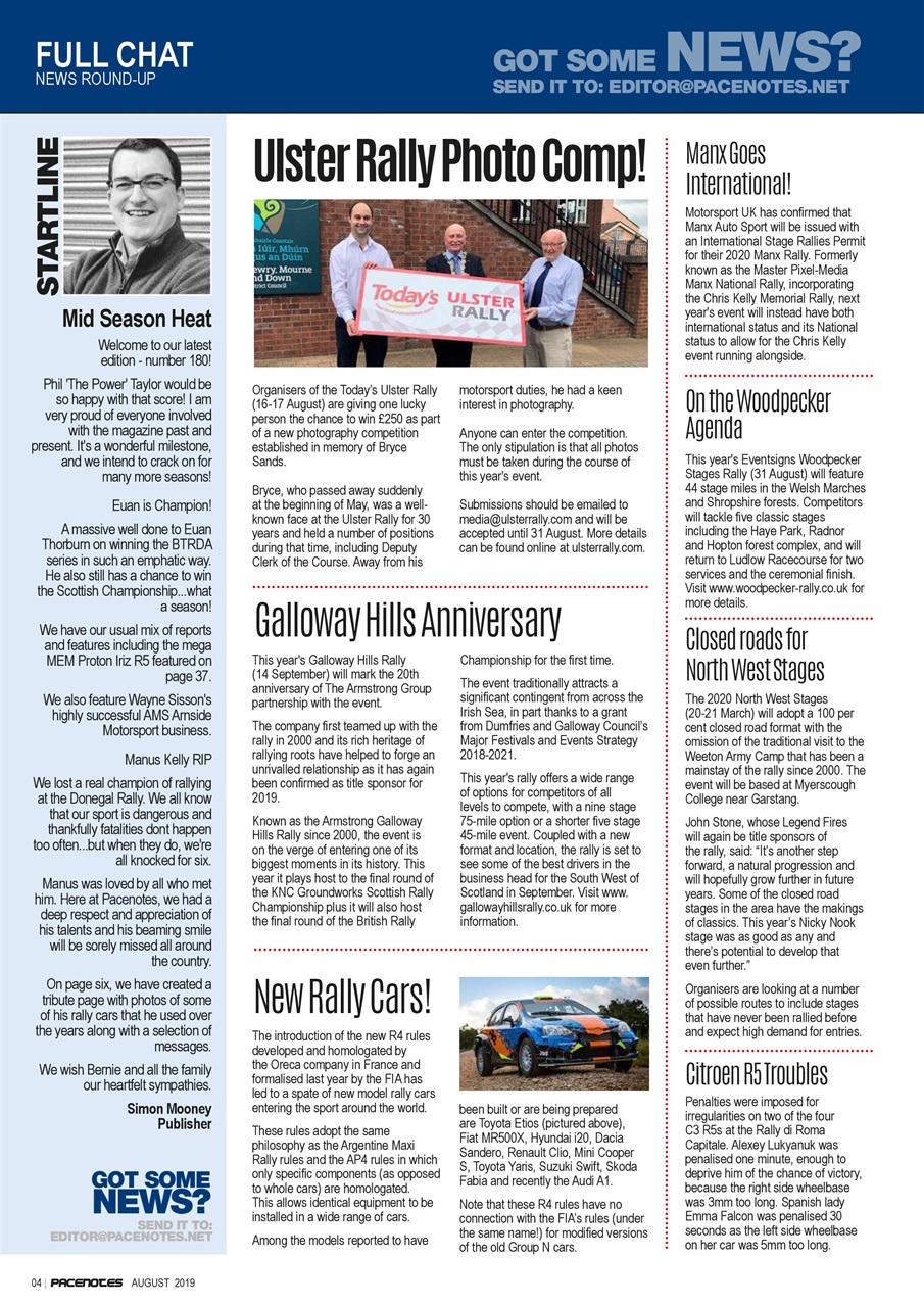 Pacenotes Rally magazine Preview Pages