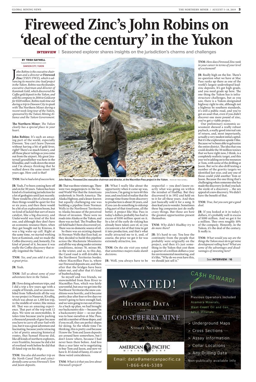 The Northern Miner Preview Pages