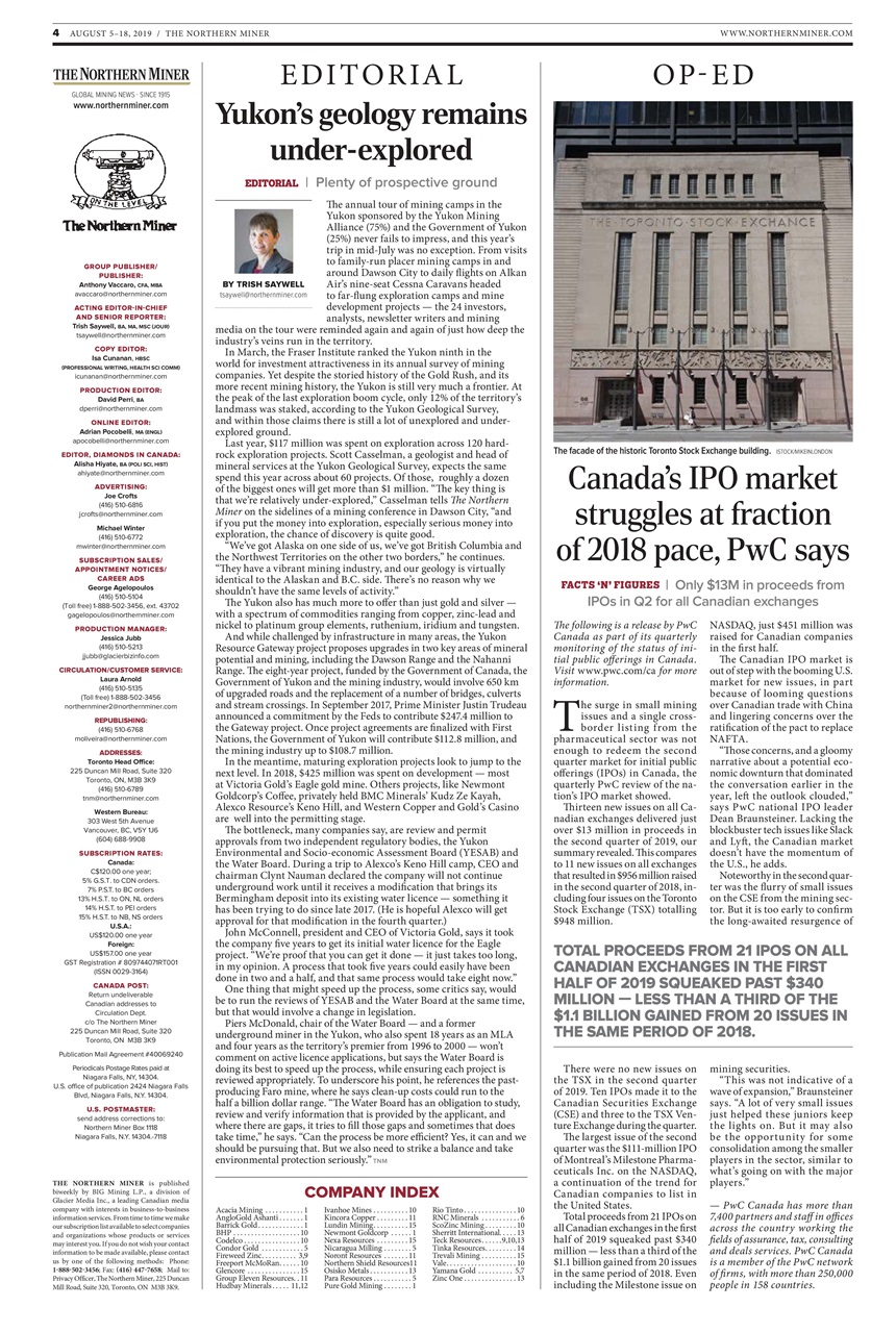 The Northern Miner Preview Pages