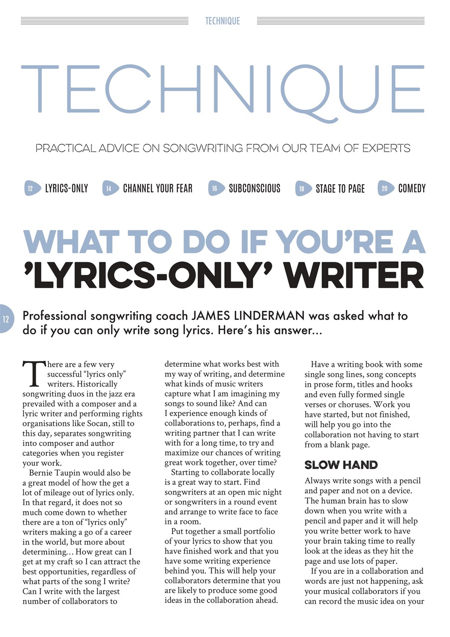 Songwriting Magazine Preview Pages