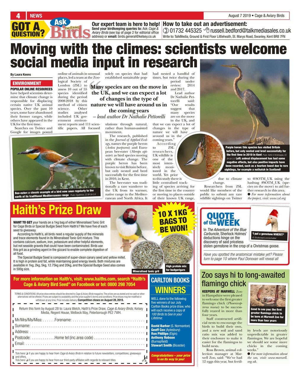 Cage & Aviary Birds Preview Pages