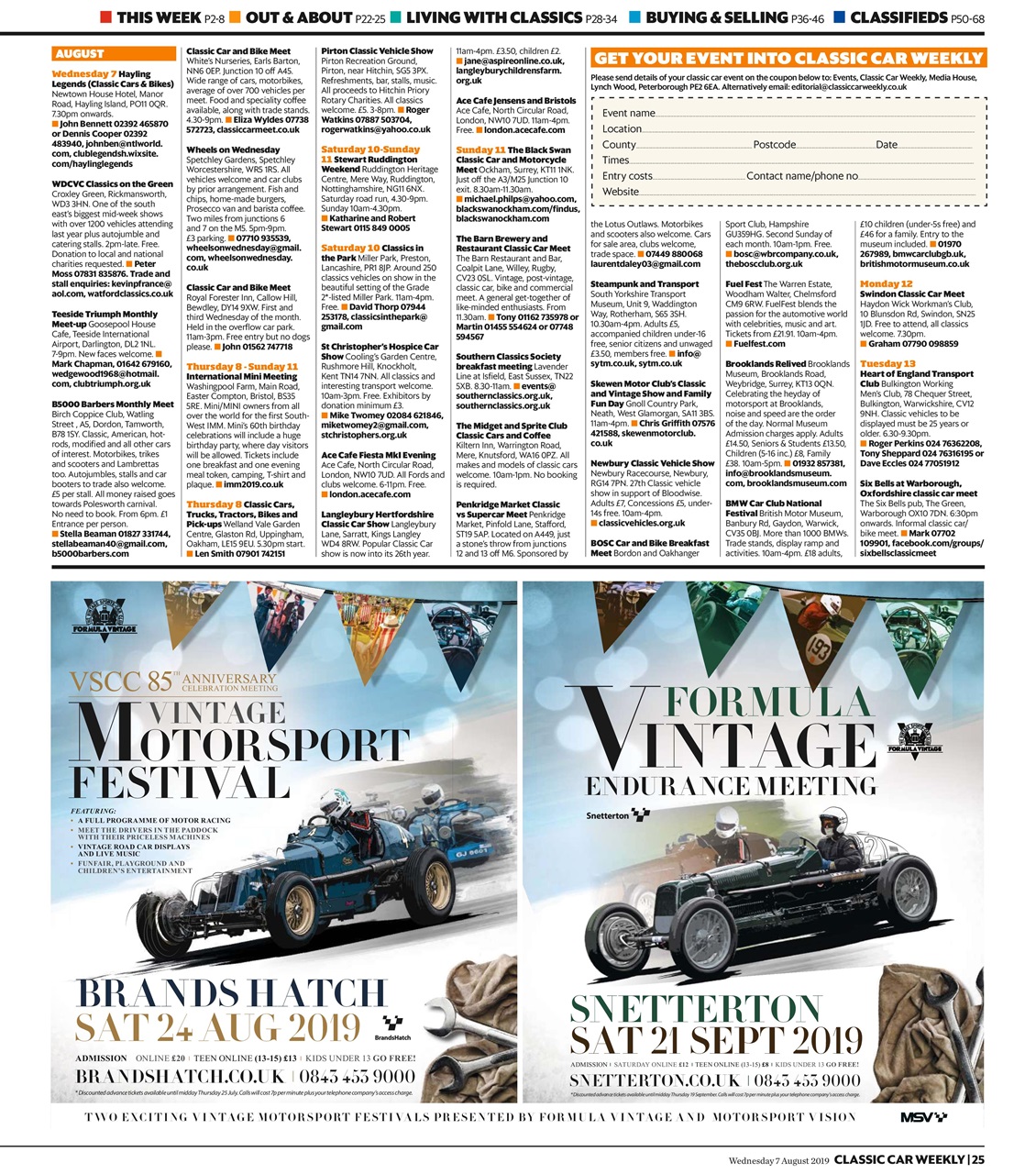 Classic Car Weekly Preview Pages