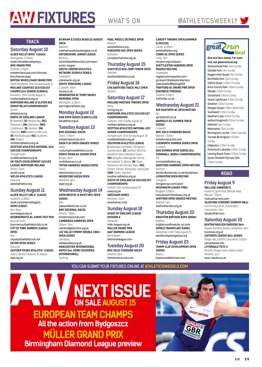 AW – Athletics Weekly Magazine Preview Pages