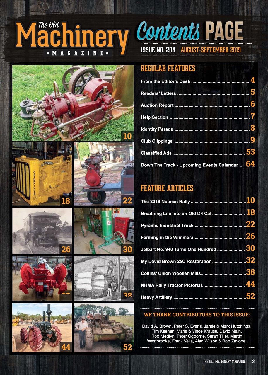 The Old Machinery Magazine Preview Pages