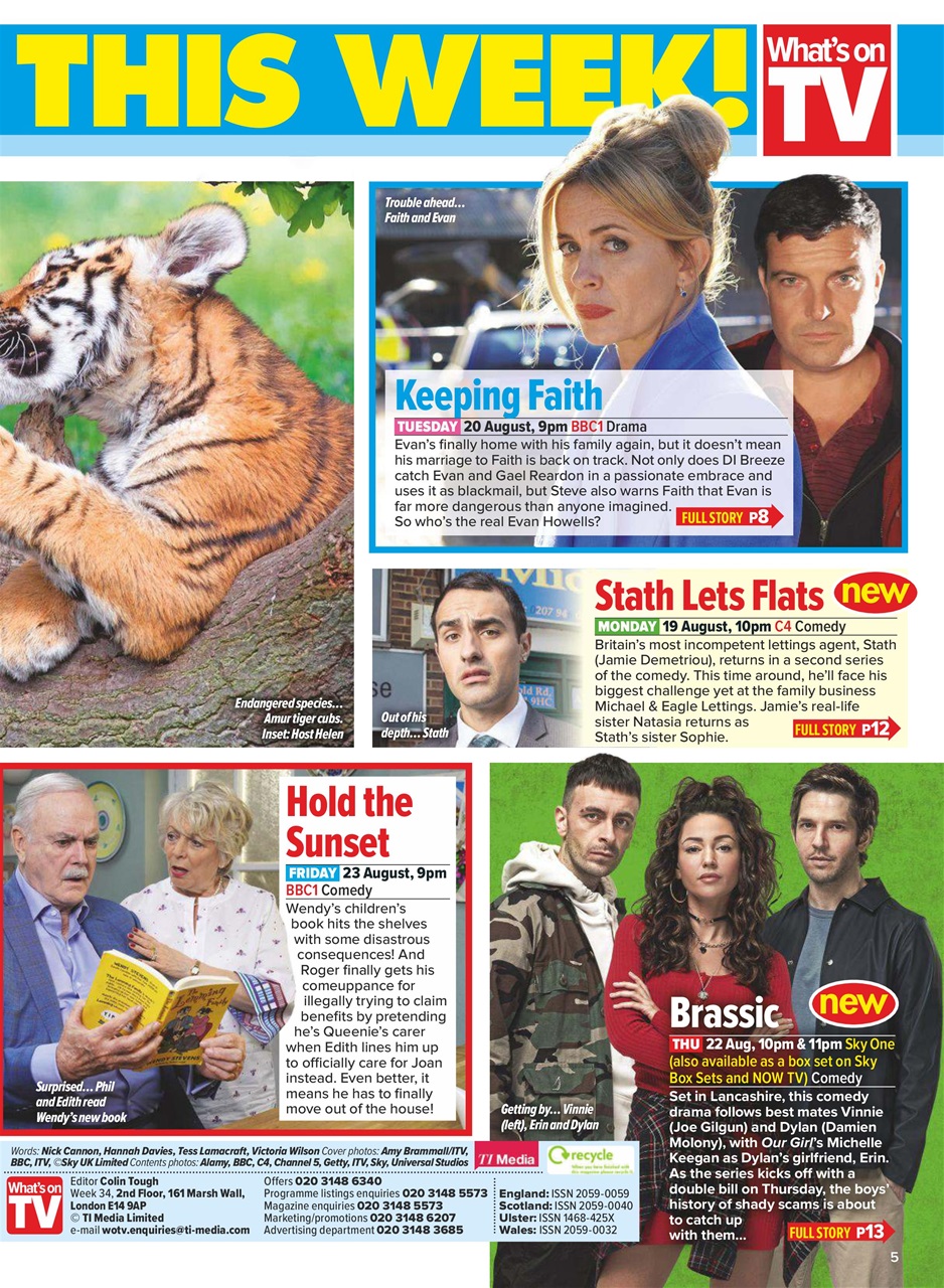 What's on TV Preview Pages