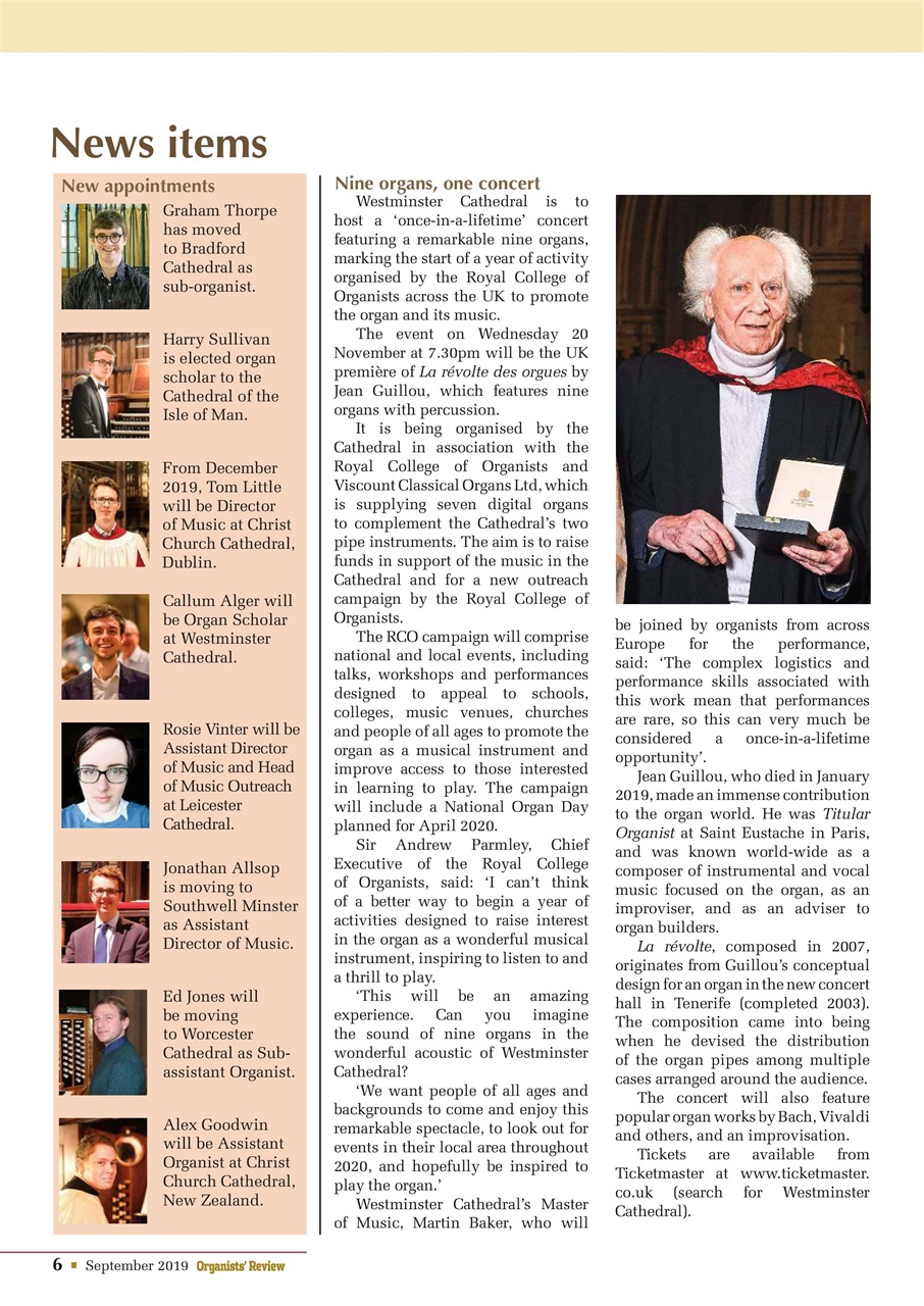 Organists' Review Preview Pages