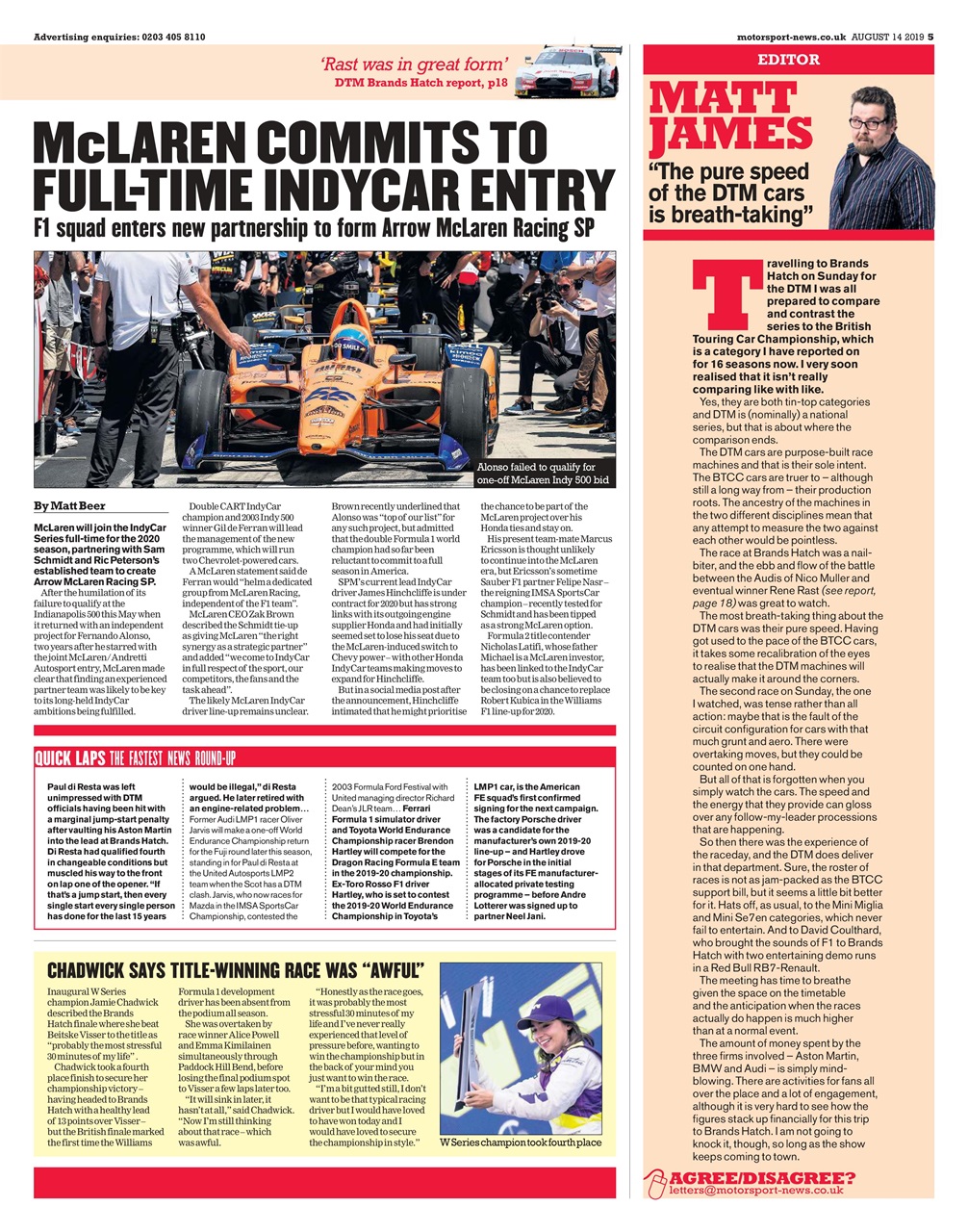 Motorsport News Preview Pages