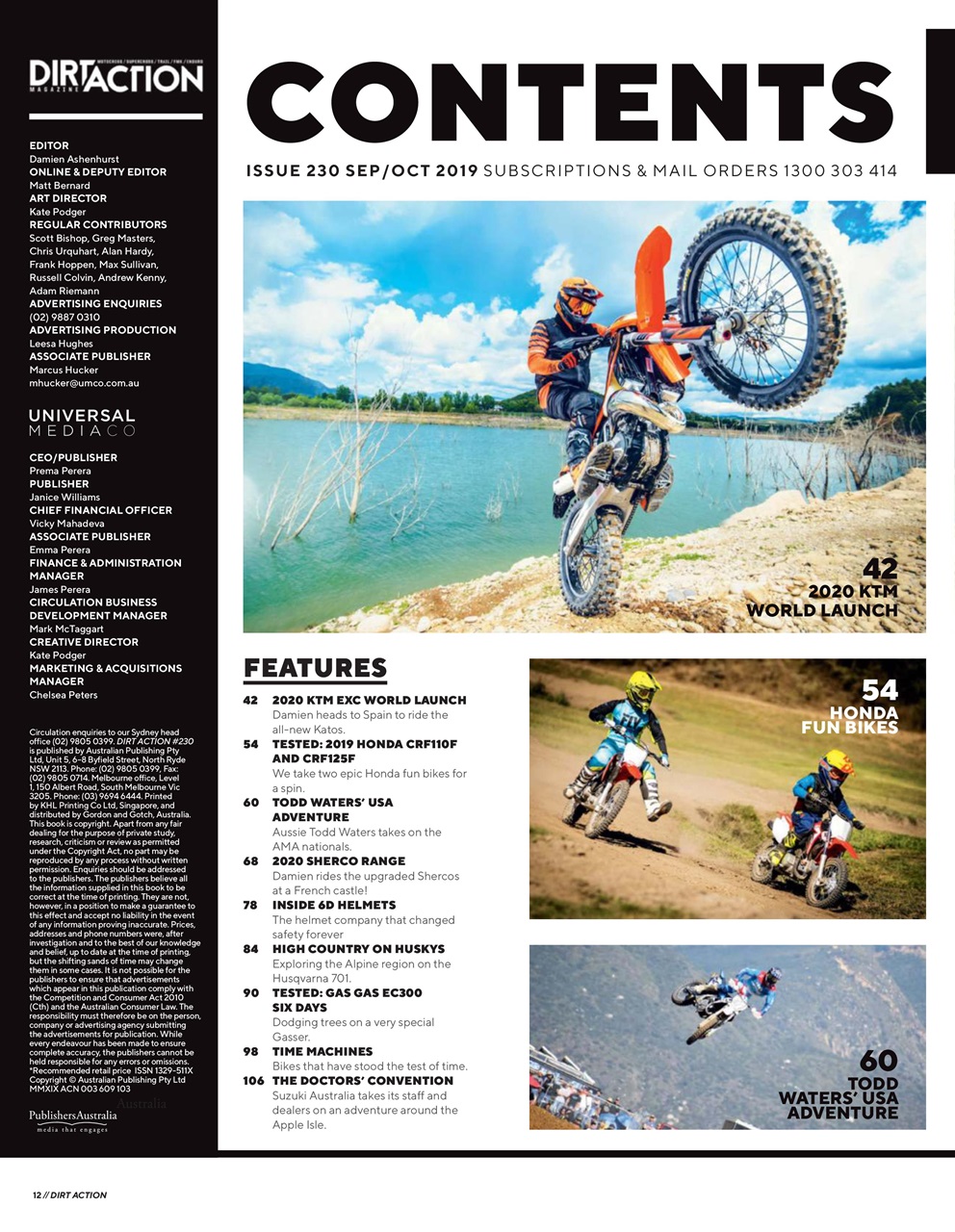 Dirt Action Preview Pages