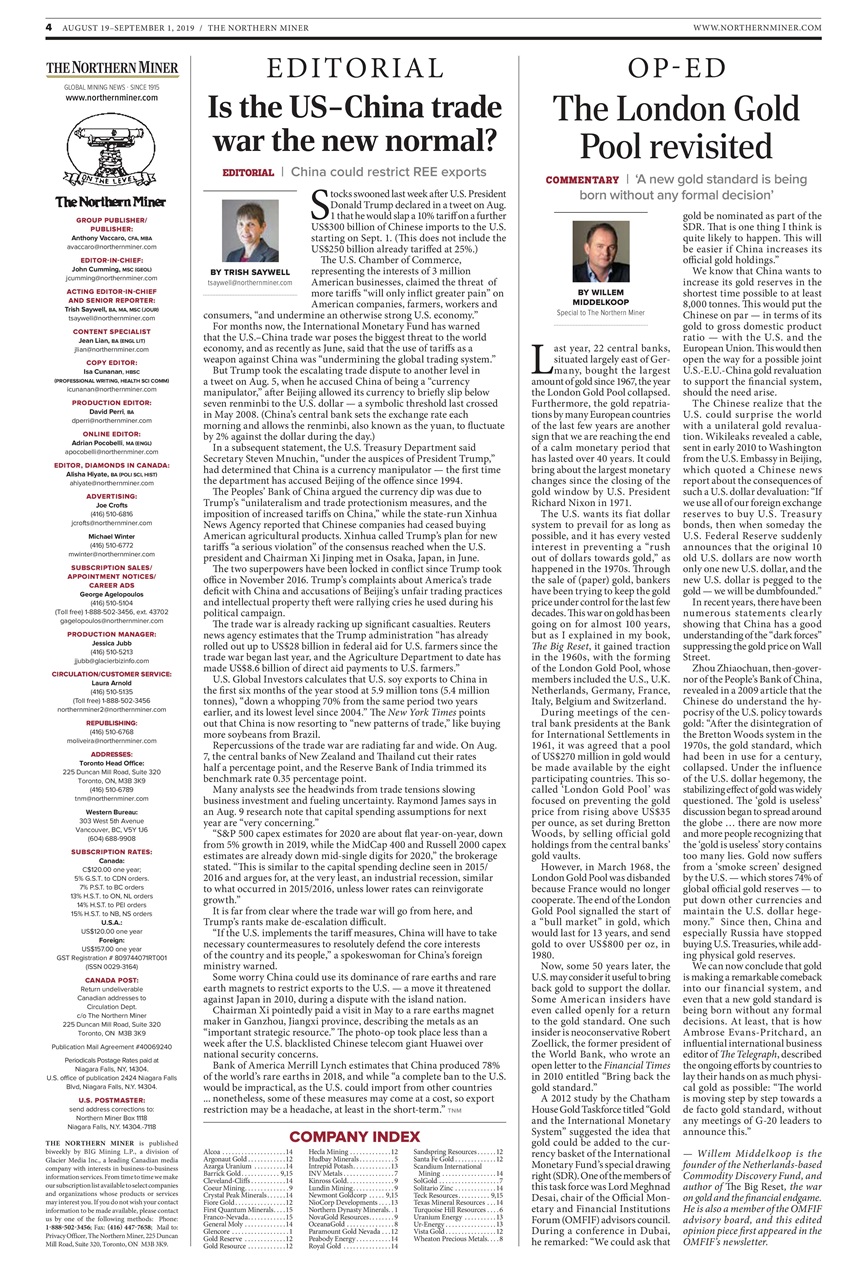 The Northern Miner Preview Pages