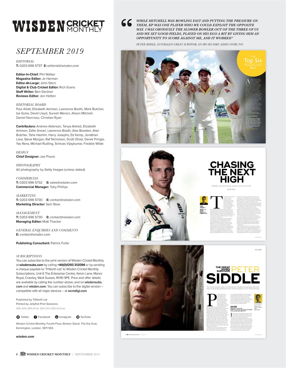 Wisden Cricket Monthly Preview Pages