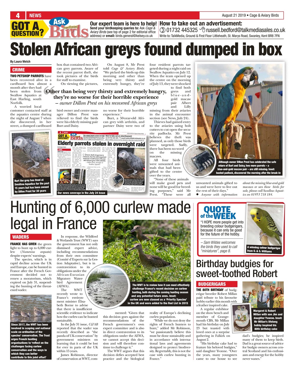 Cage & Aviary Birds Preview Pages