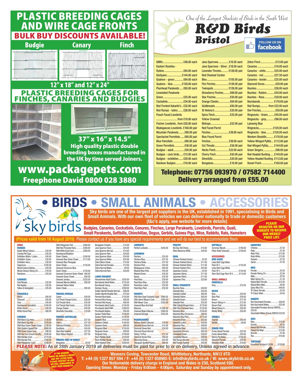 Cage & Aviary Birds Preview Pages