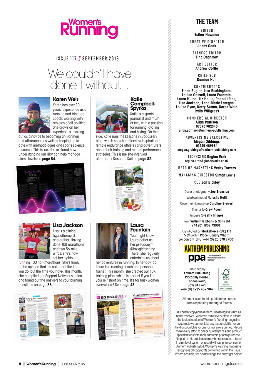 Women’s Running Preview Pages