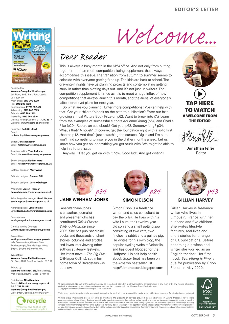 Writing Magazine Preview Pages