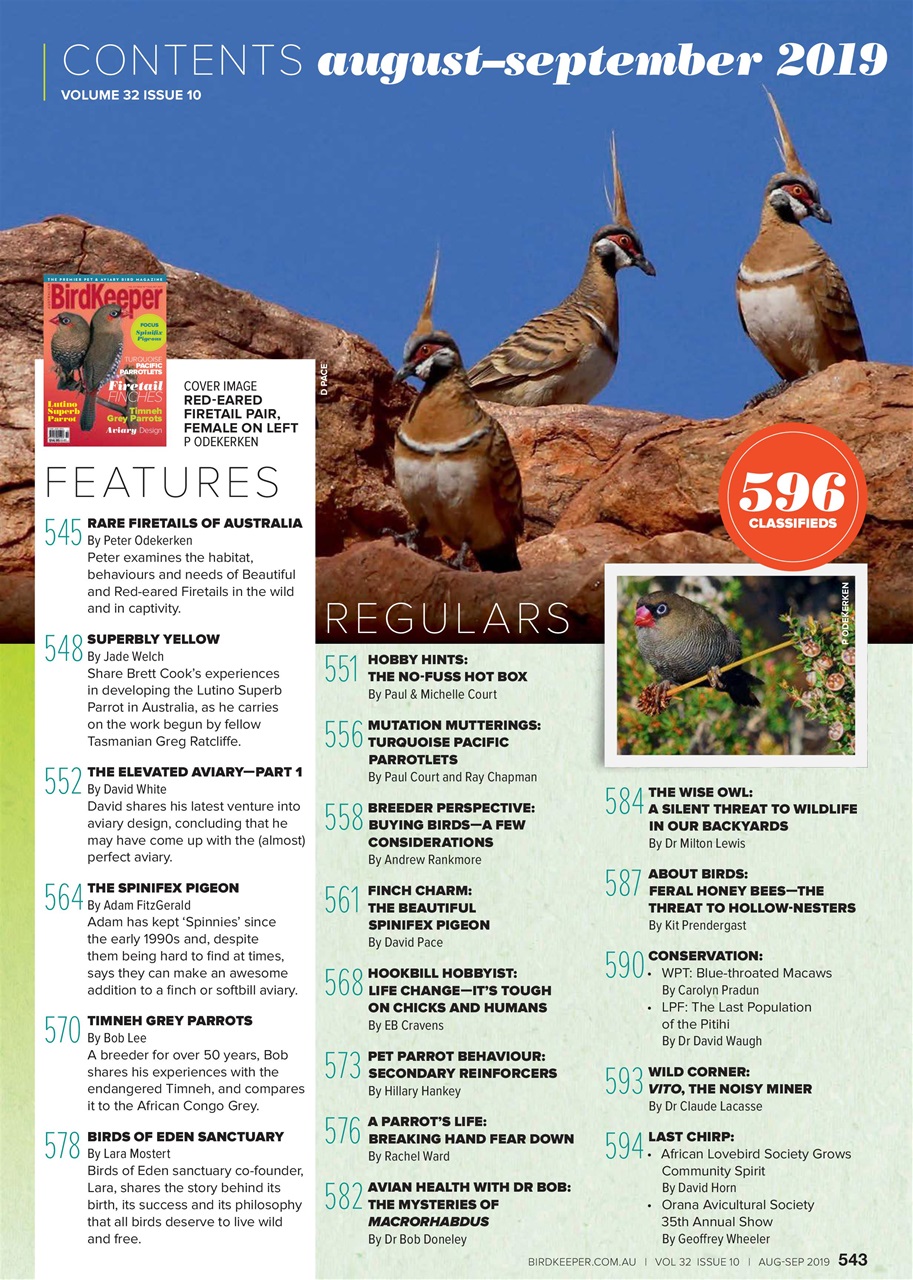 Australian Birdkeeper Magazine Preview Pages