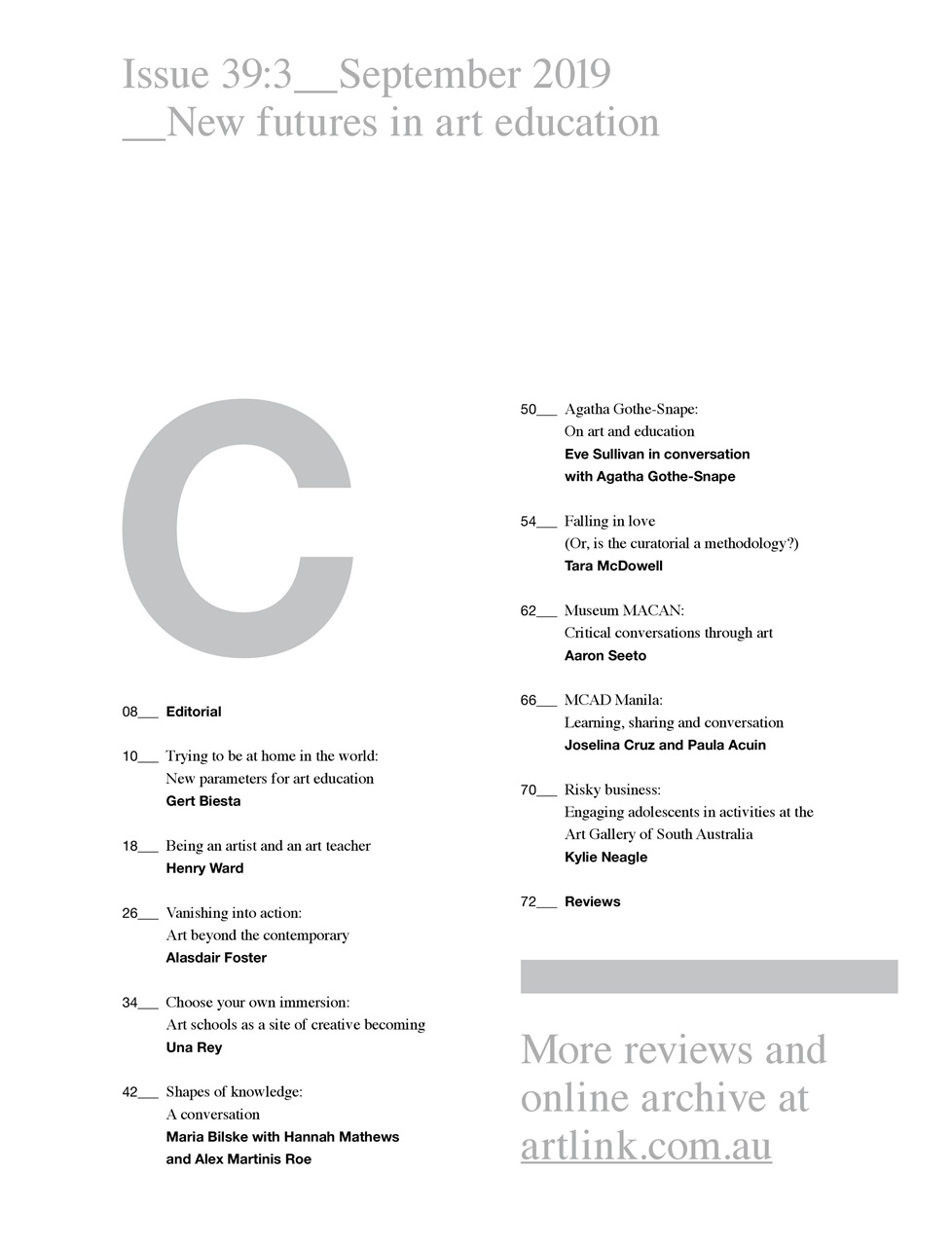 Artlink Magazine Preview Pages