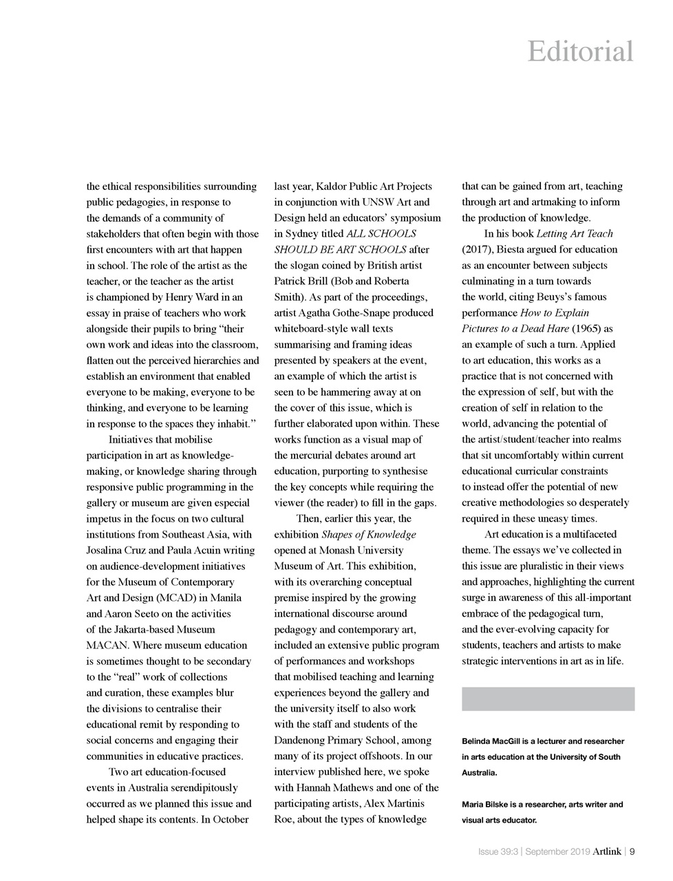 Artlink Magazine Preview Pages