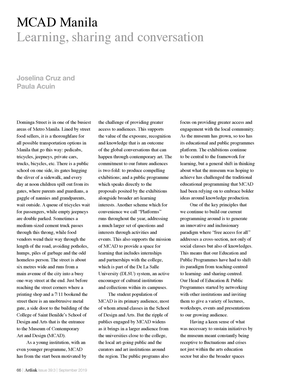 Artlink Magazine Preview Pages