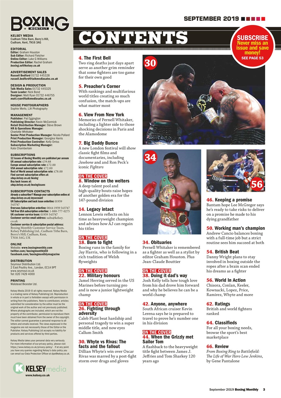Boxing Monthly Preview Pages