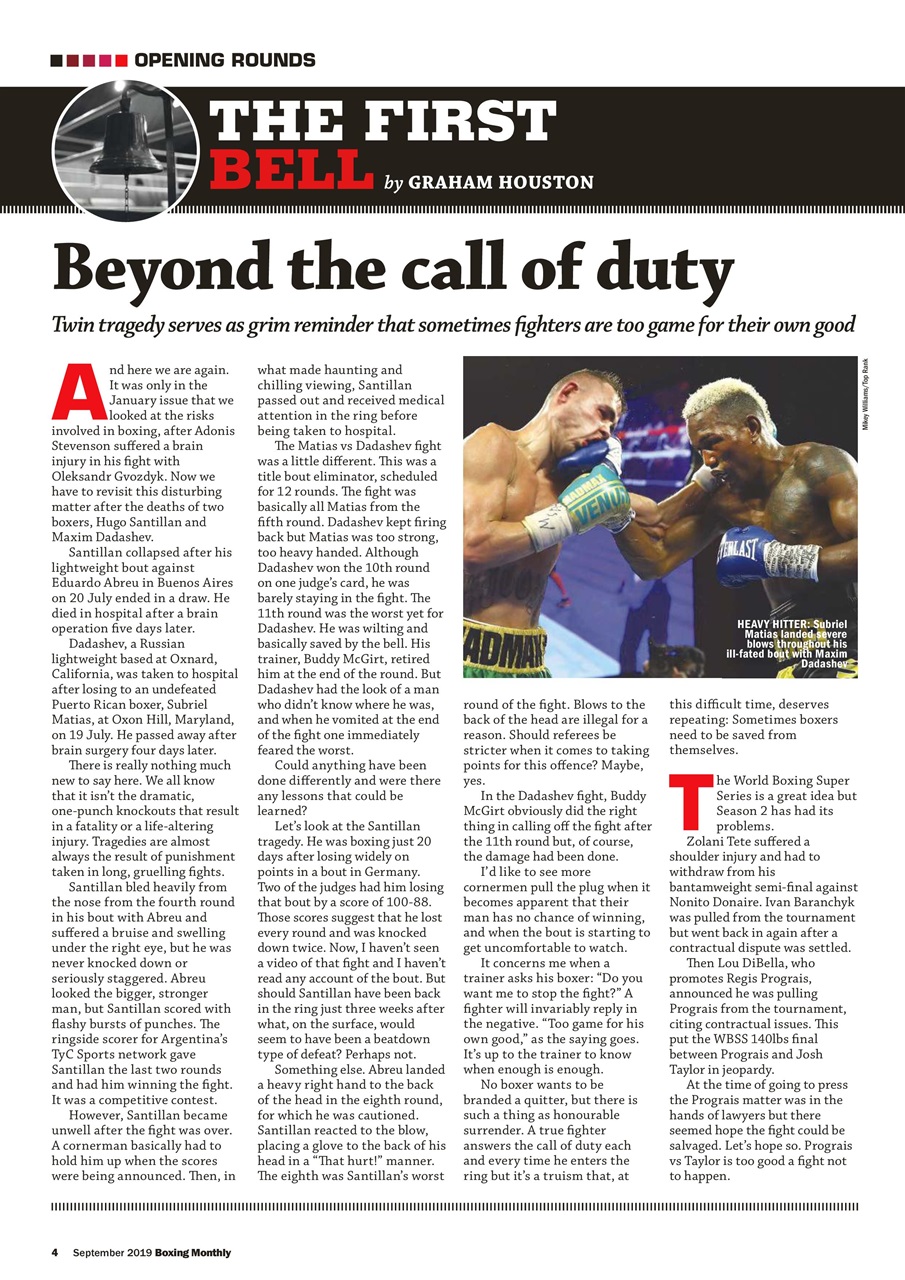 Boxing Monthly Preview Pages