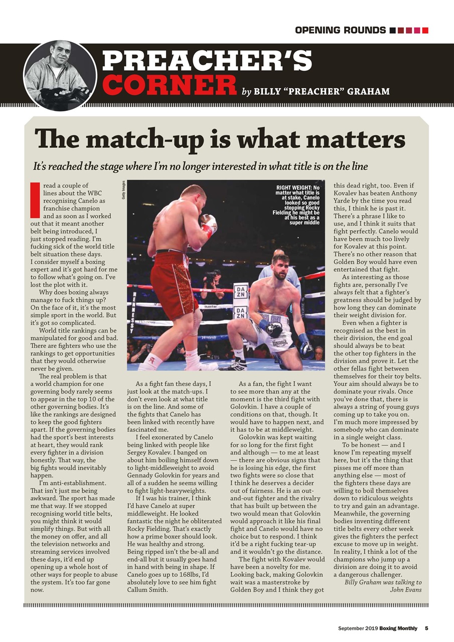 Boxing Monthly Preview Pages