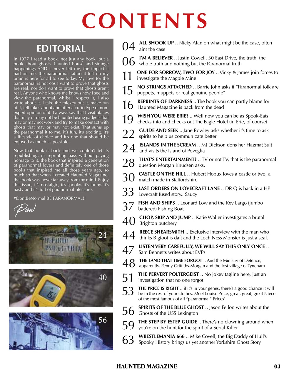 Haunted Magazine Preview Pages