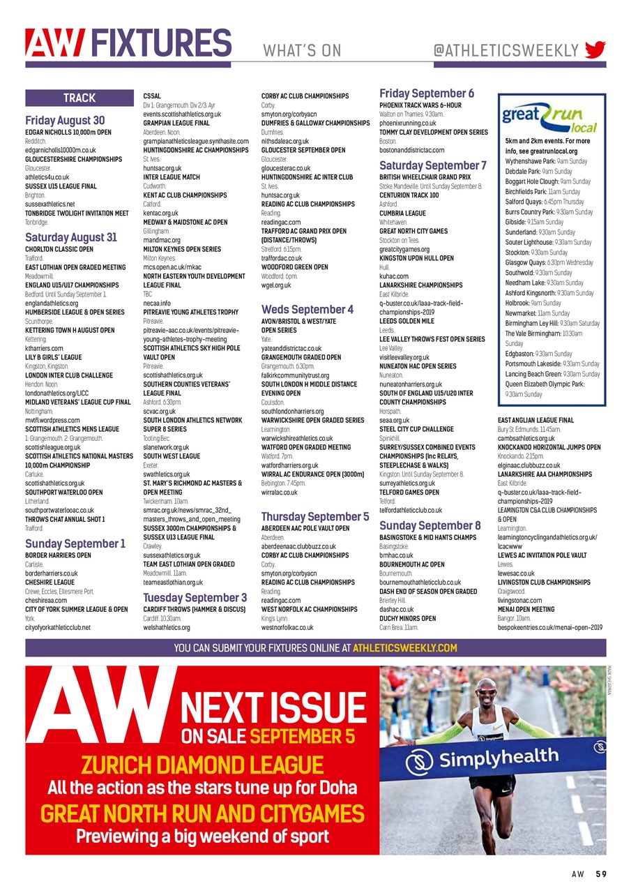 AW – Athletics Weekly Magazine Preview Pages