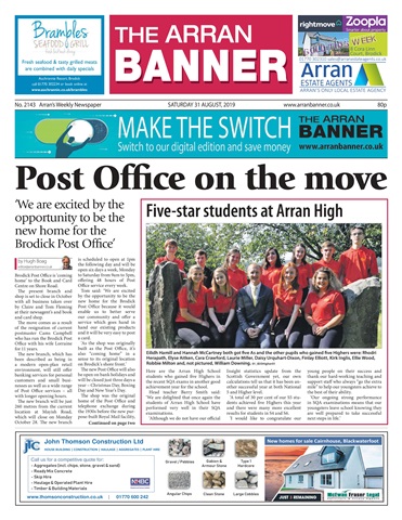 Arran Banner issue 31/08/2019