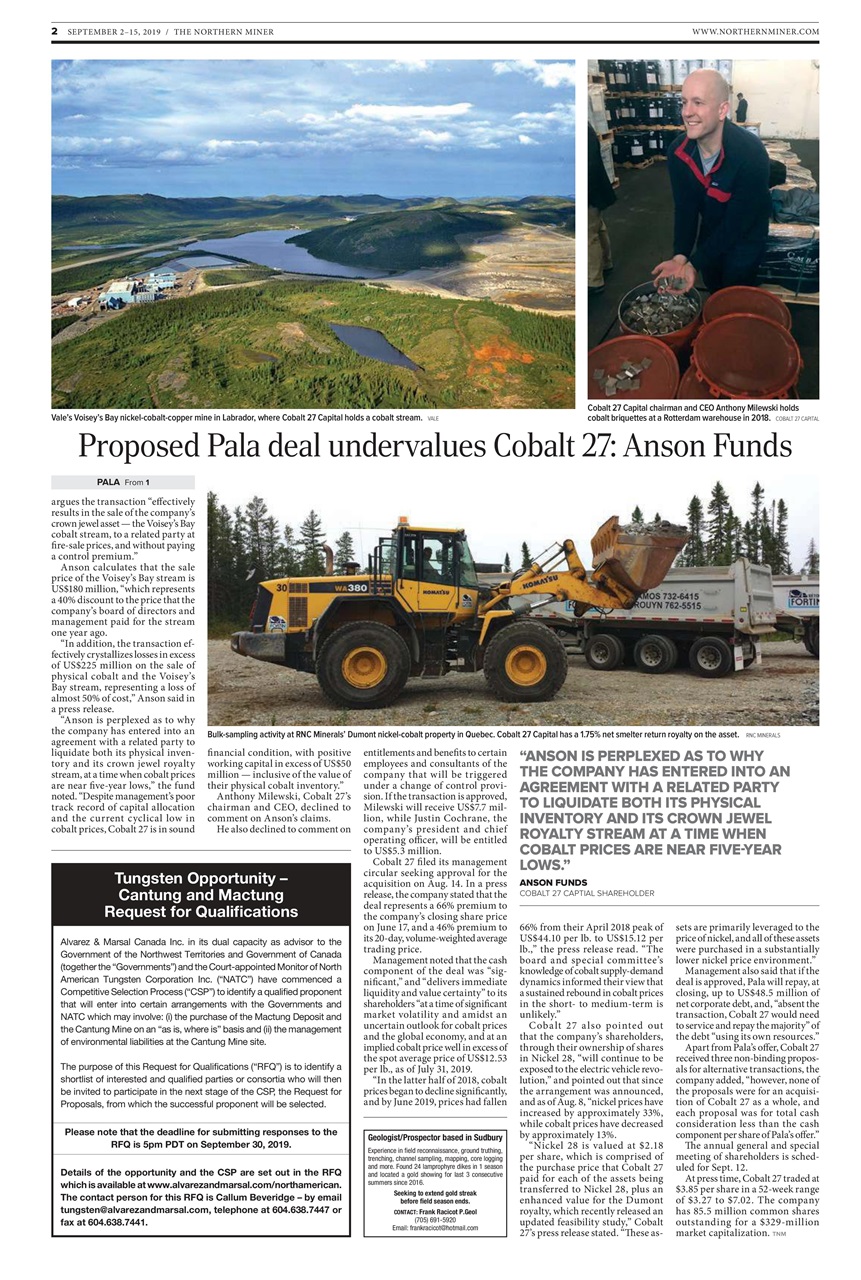 The Northern Miner Preview Pages