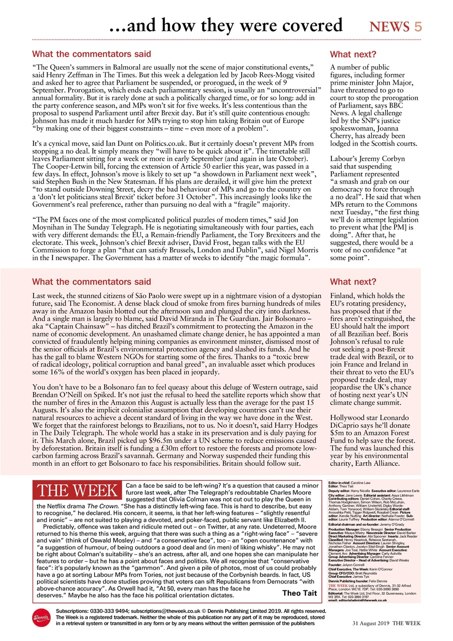 The Week Preview Pages