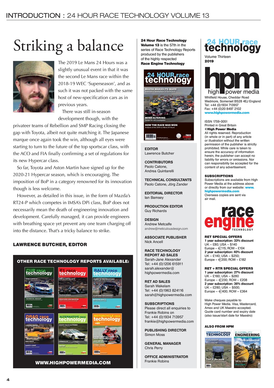 24 HOUR Race Technology Preview Pages