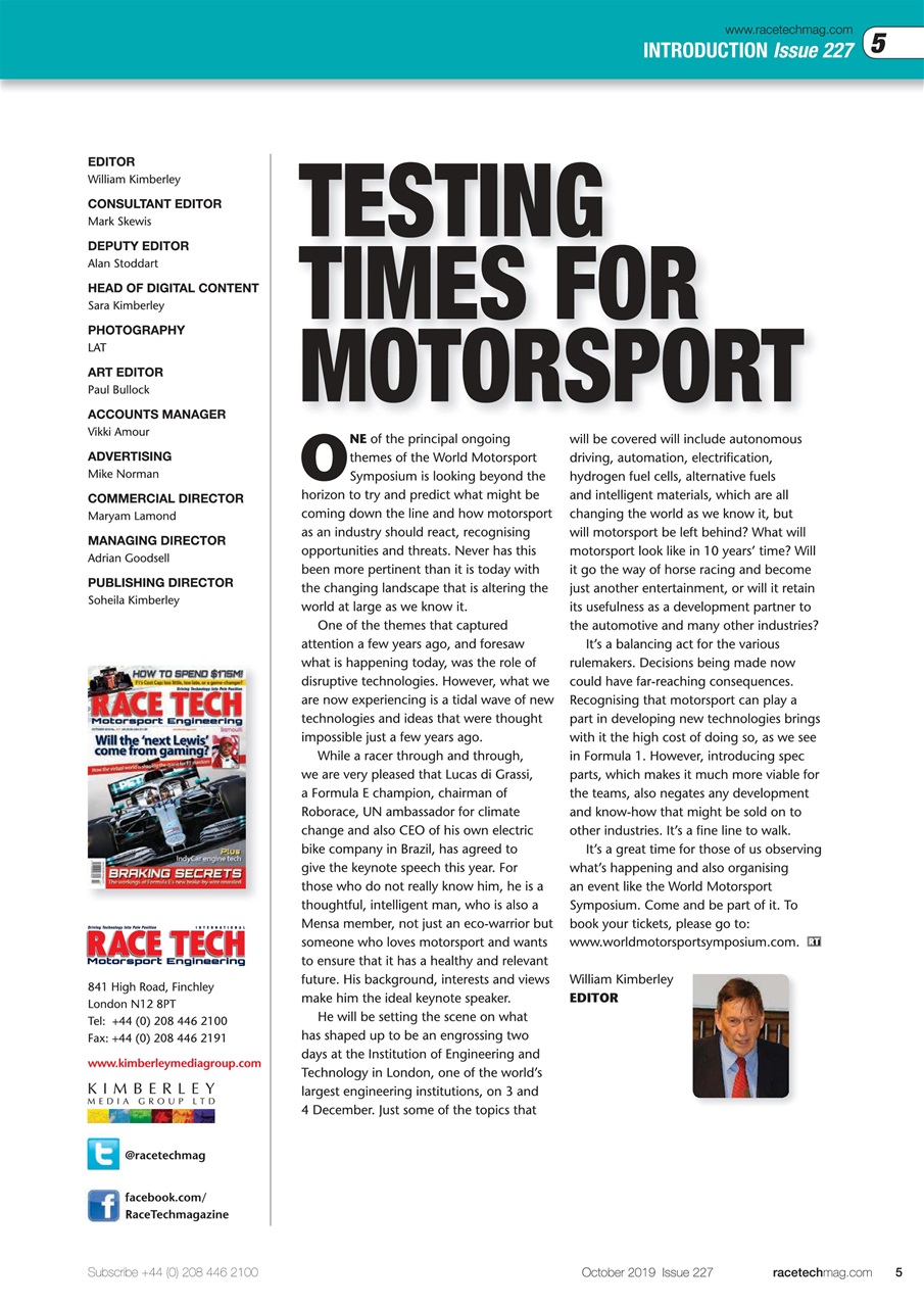 Race Tech Preview Pages