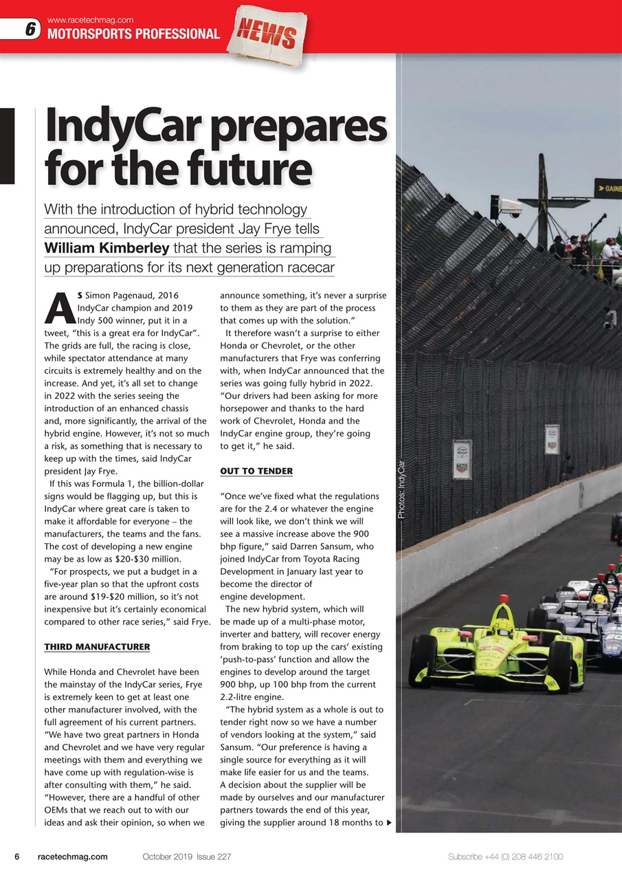 Race Tech Preview Pages