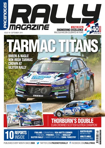 Pacenotes Rally magazine issue Issue 181 - Sept 2019