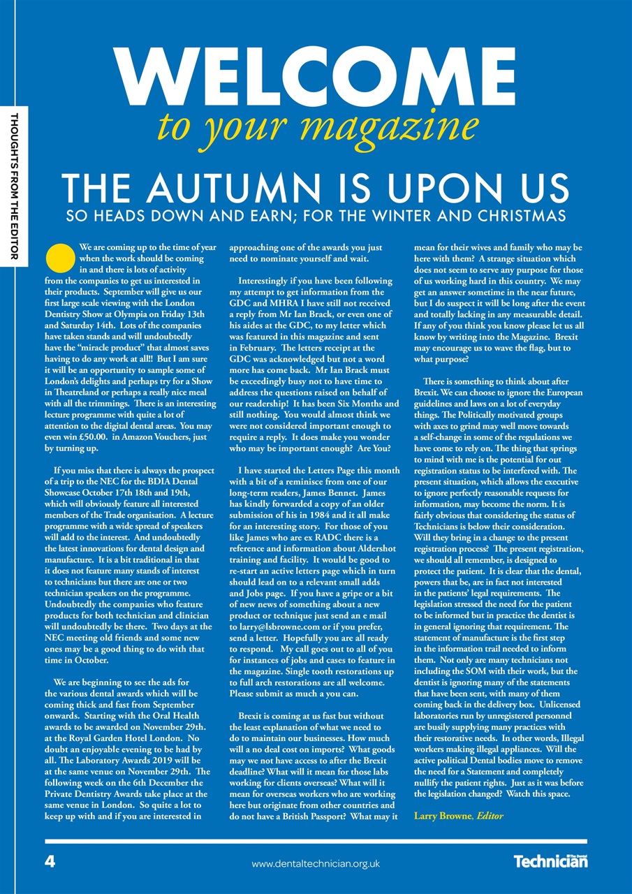 The Dental Technician Magazine Preview Pages