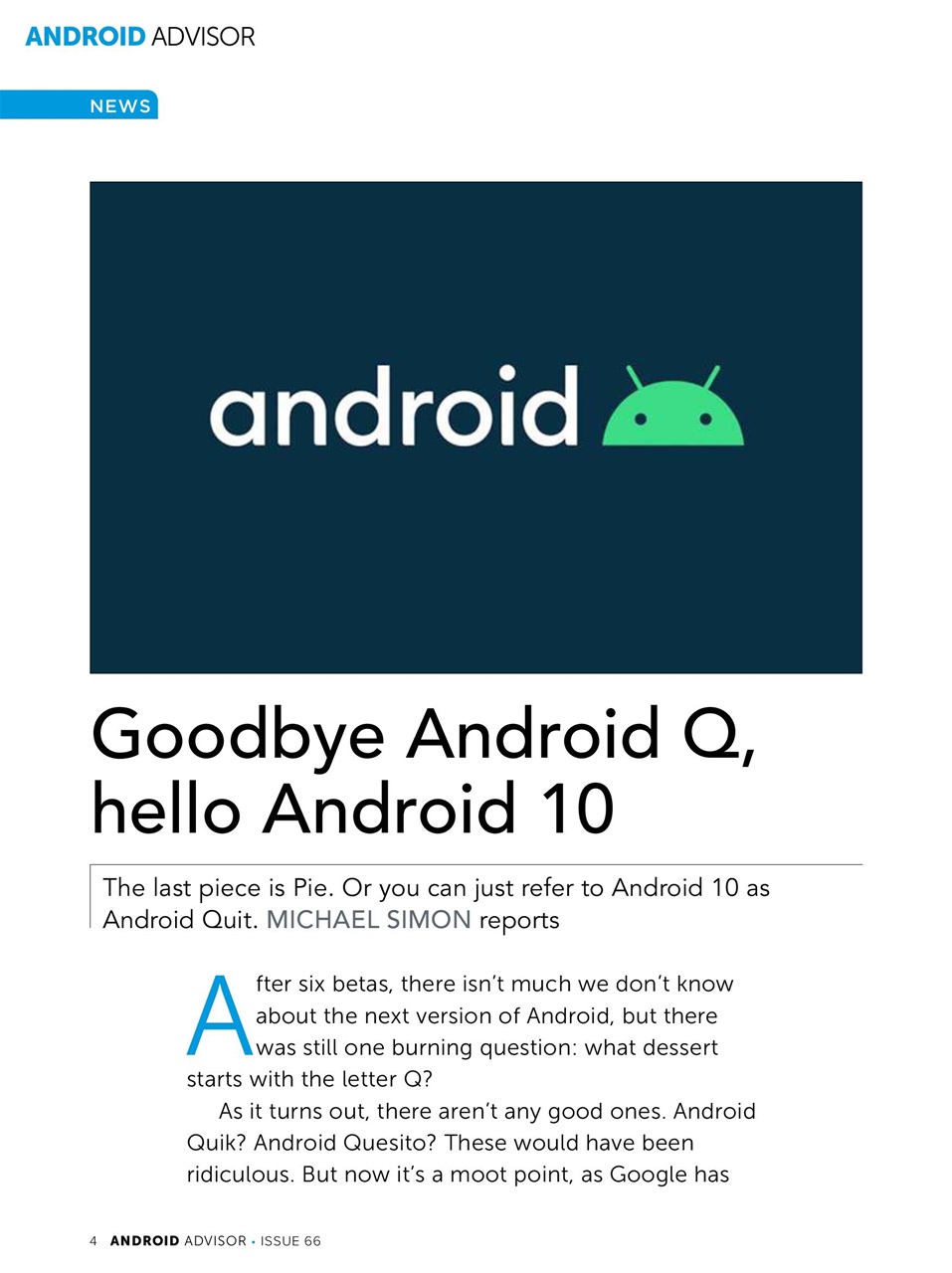 Android Advisor Preview Pages