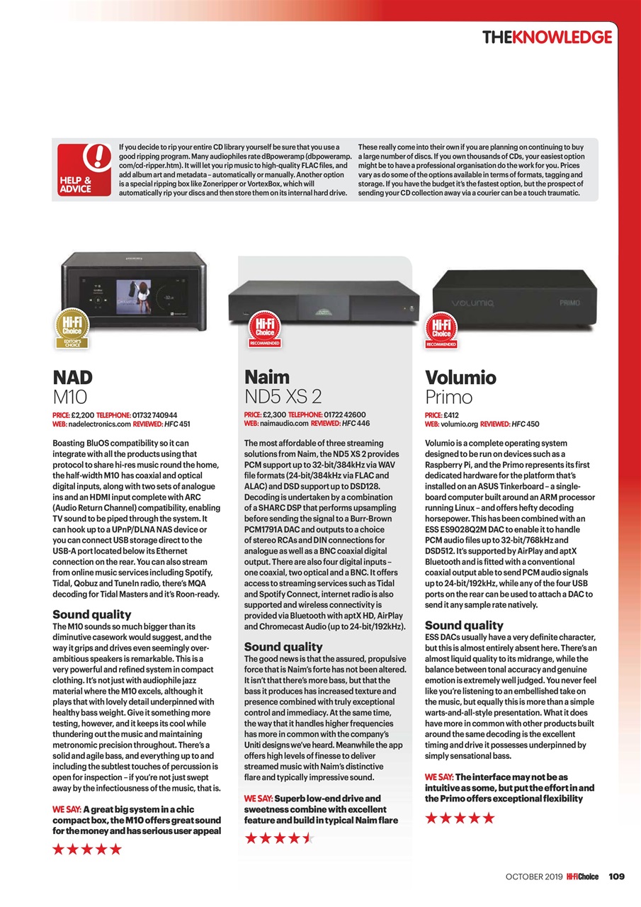 Hi-Fi Choice Preview Pages