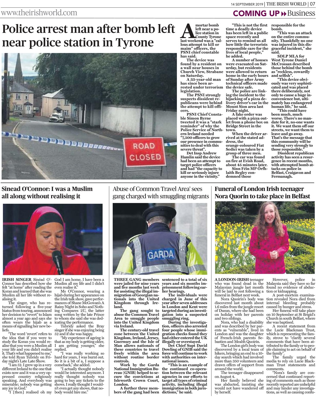 Irish World Preview Pages