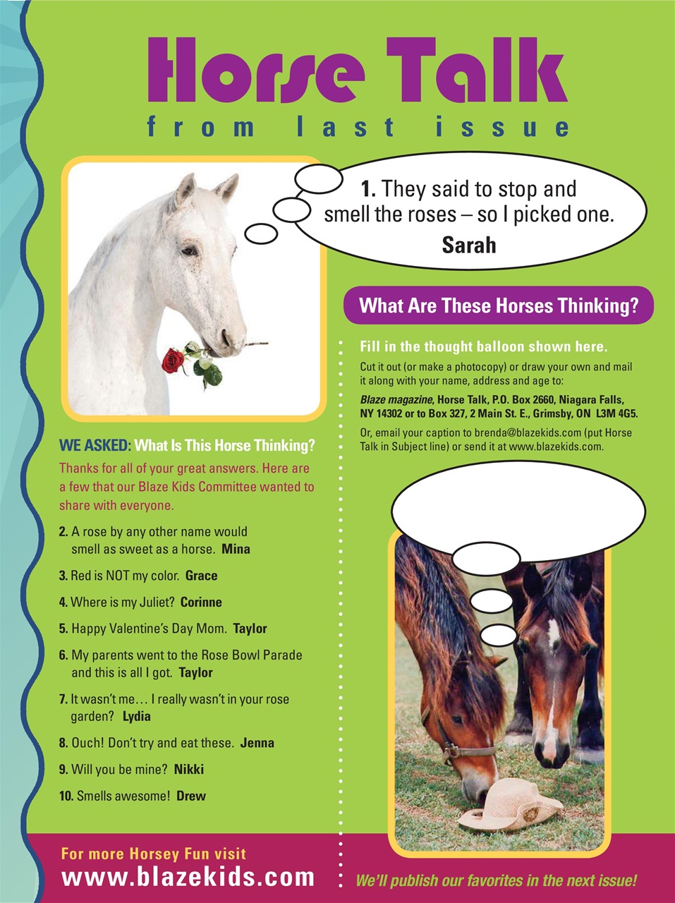 Blaze Magazine For Horse Crazy Kids Preview Pages