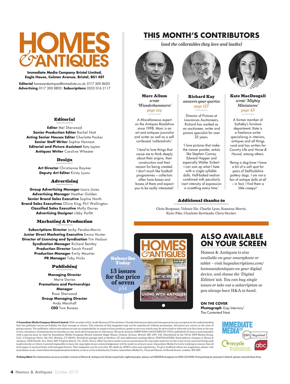 Homes & Antiques Magazine Preview Pages