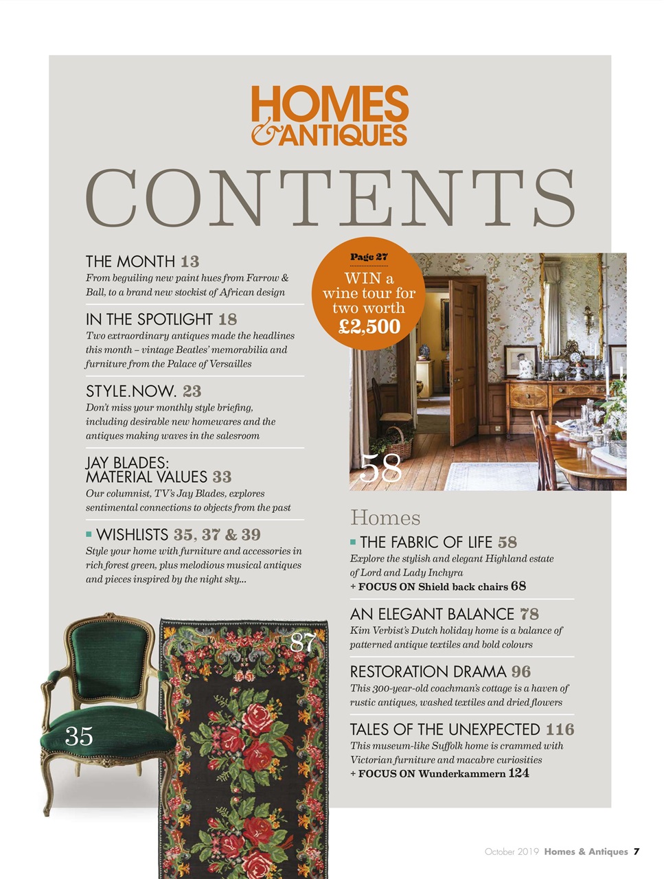 Homes & Antiques Magazine Preview Pages