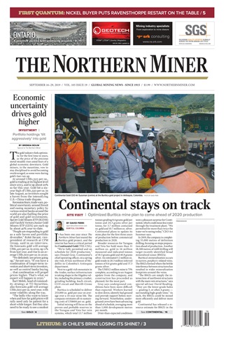 The Northern Miner issue Vol. 105 No. 19