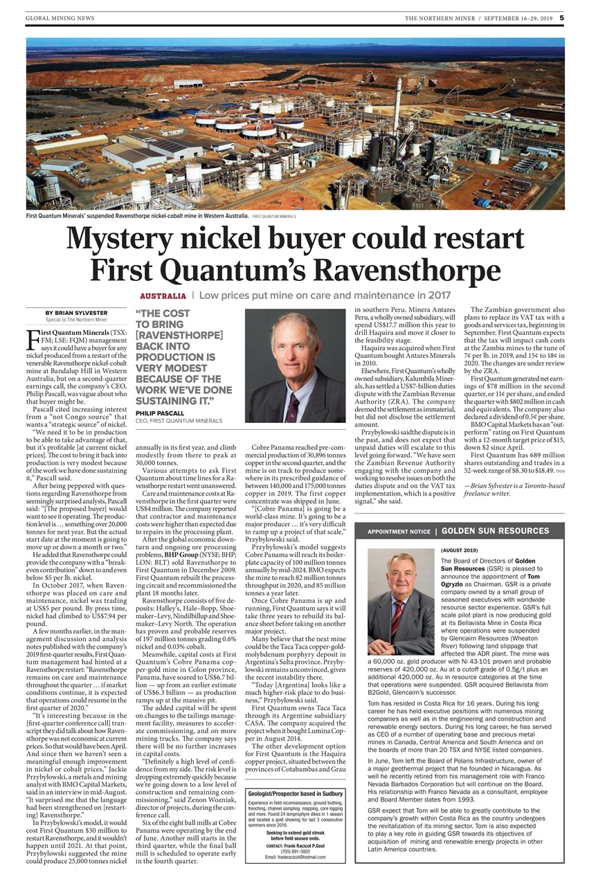 The Northern Miner Preview Pages