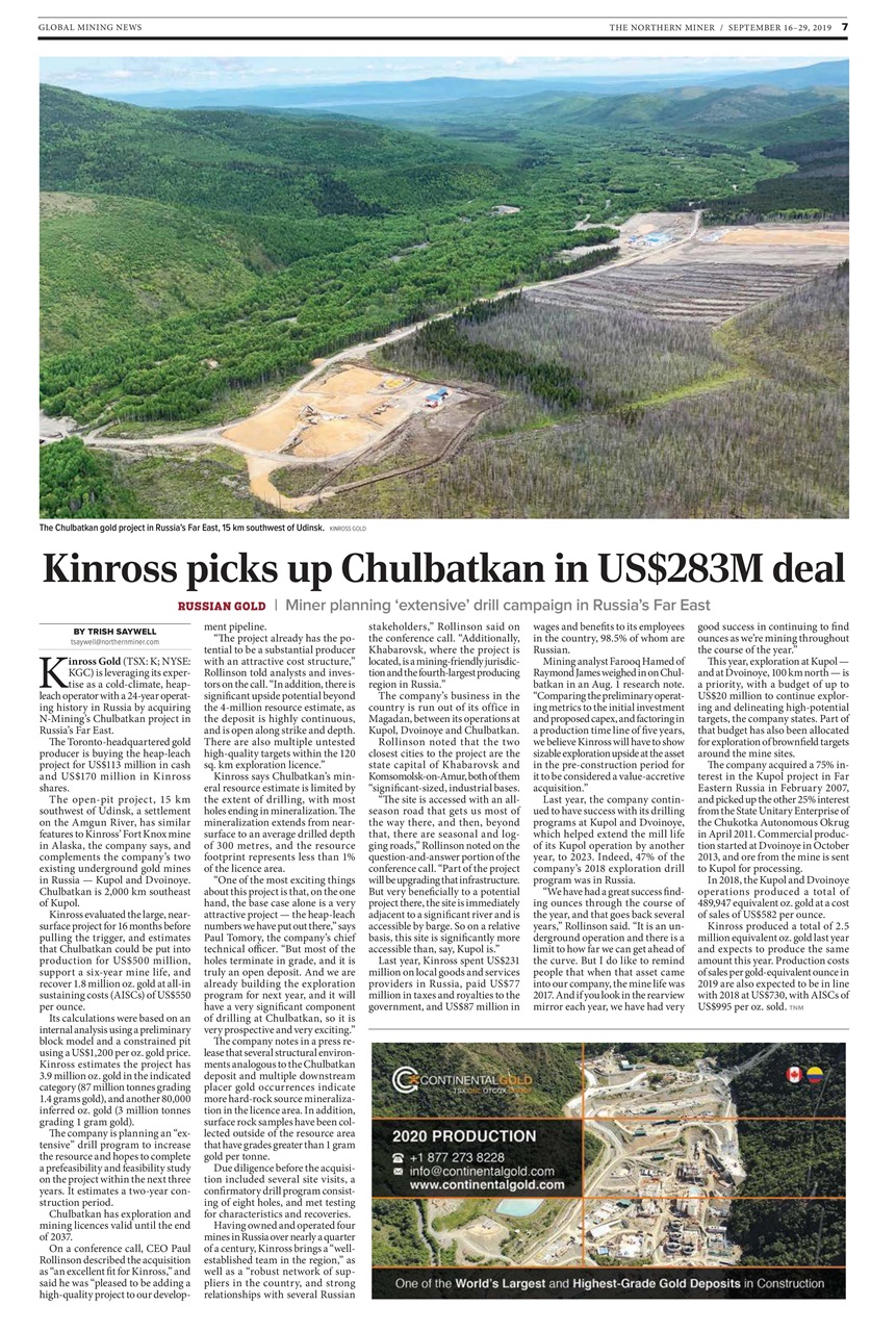 The Northern Miner Preview Pages