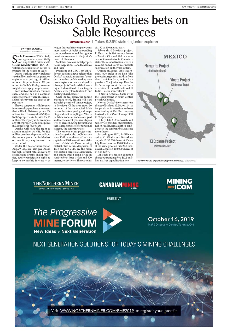 The Northern Miner Preview Pages