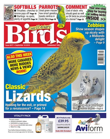 Cage & Aviary Birds issue 18/09/2019