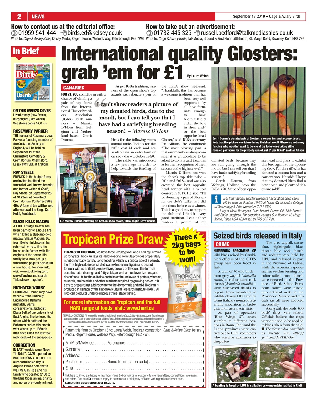 Cage & Aviary Birds Preview Pages