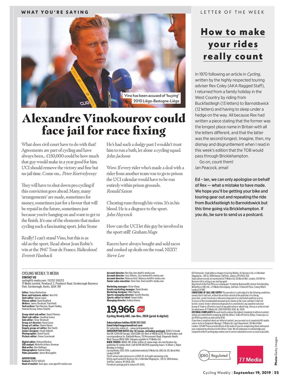 Cycling Weekly Preview Pages