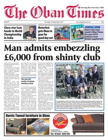 The Oban Times & Lochaber Times issue 19th September 2019