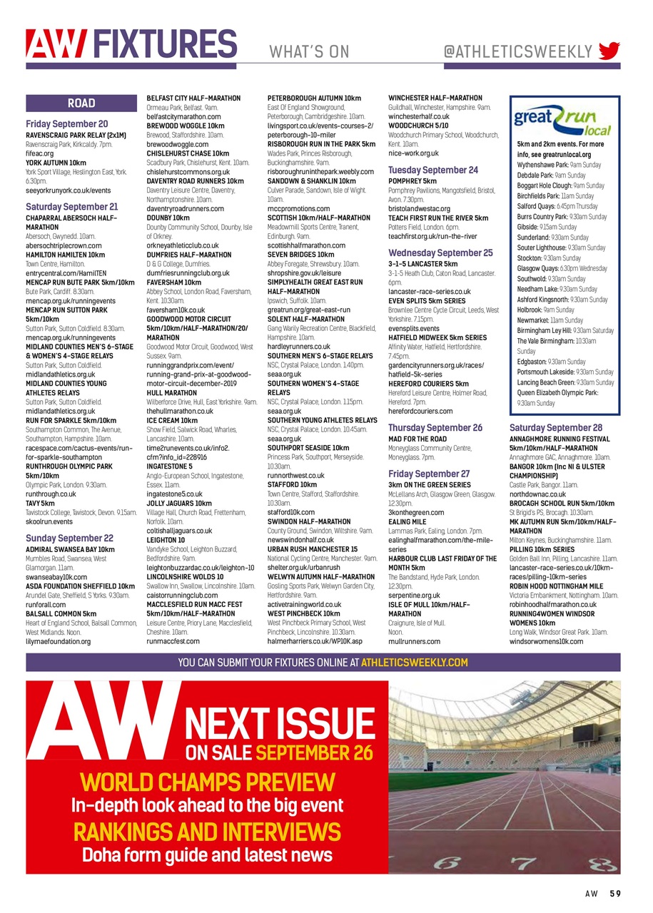 AW – Athletics Weekly Magazine Preview Pages
